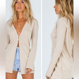Princess Polly Cream Button-Up Cardigan